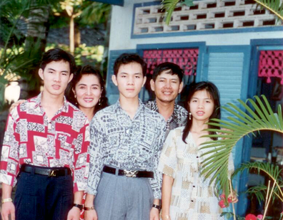 Family Photo During Tet Holiday in Vietnam in 1995