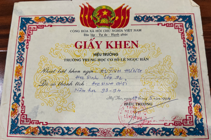 Award Certificate in 9th Grade