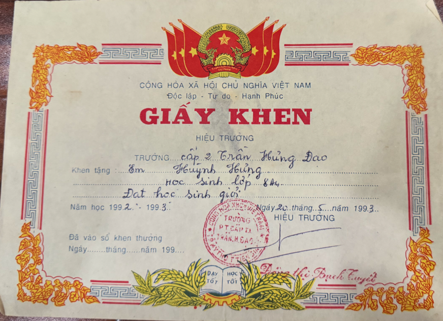 Award Certificate in 8th Grade