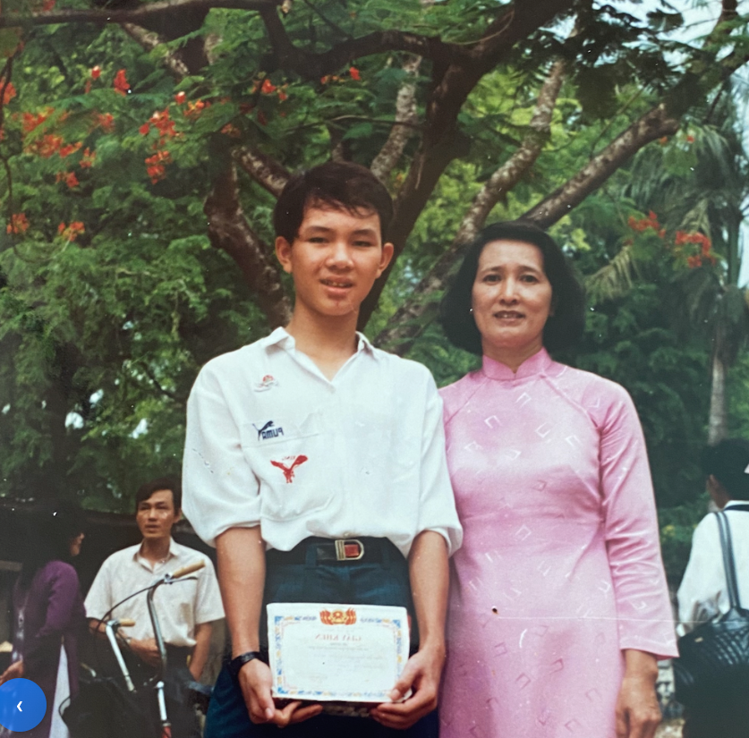 Taking picture with my Teacher in middle school