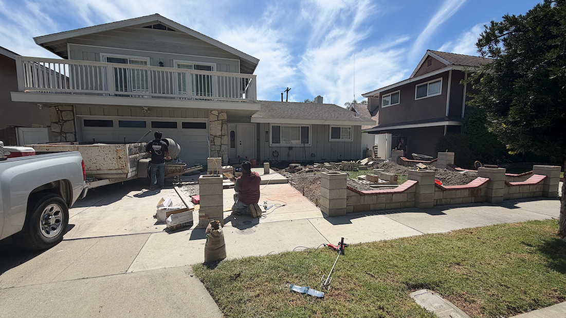 Finishing Up Columns with Stone Veneer