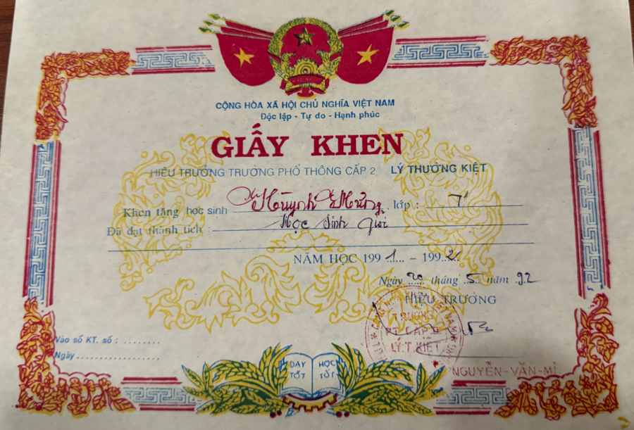 Award Certificate in 7th Grade