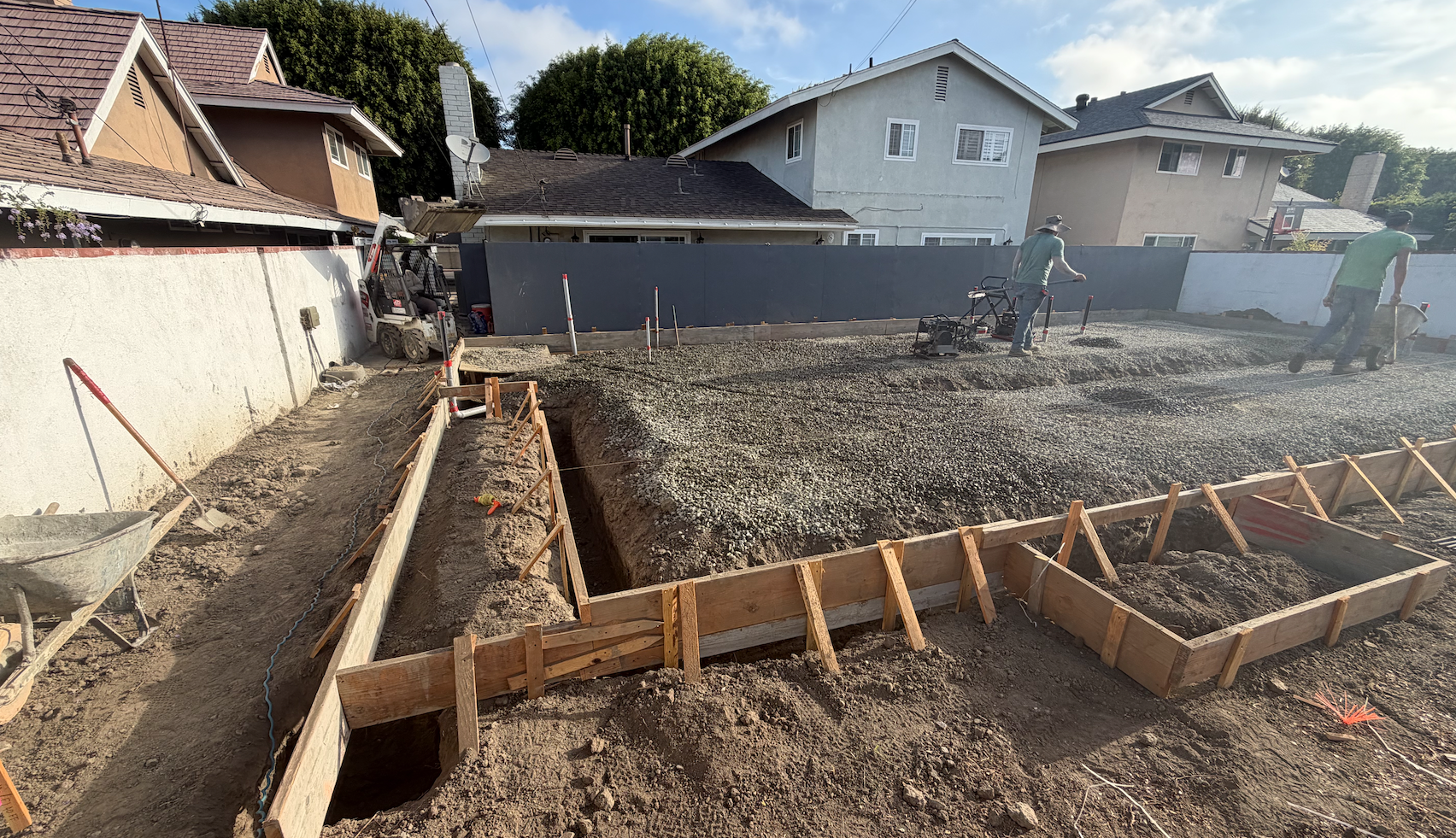 Footing Concrete Prep Work In Progress